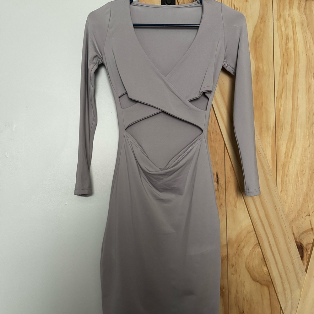 New without tags. Bodycon. Elegant Gray Long Sleeve Dress